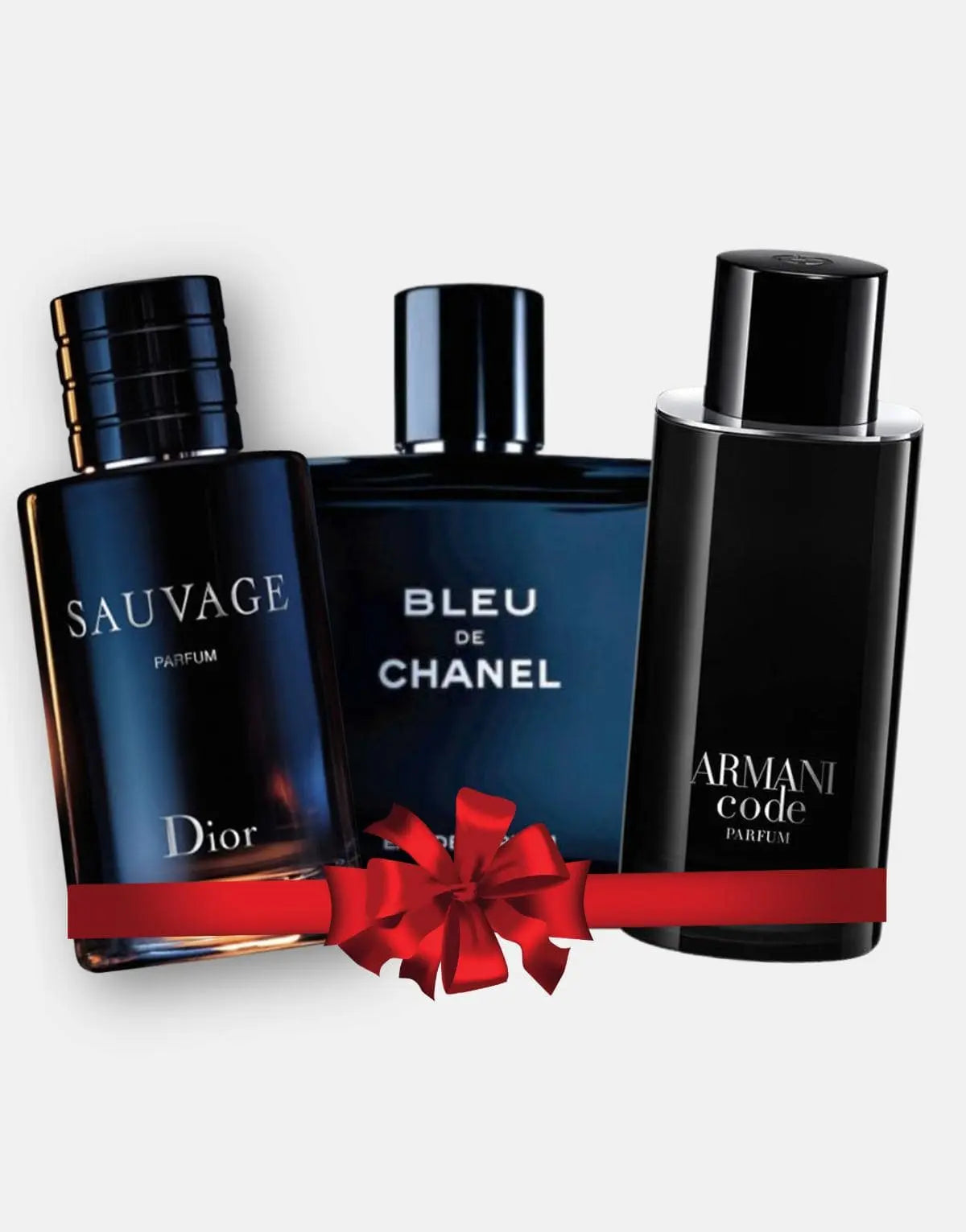 Combo af 3 Herreparfumer – Christian Dior Sauvage Parfum + Bleu De Chanel + Armani Code