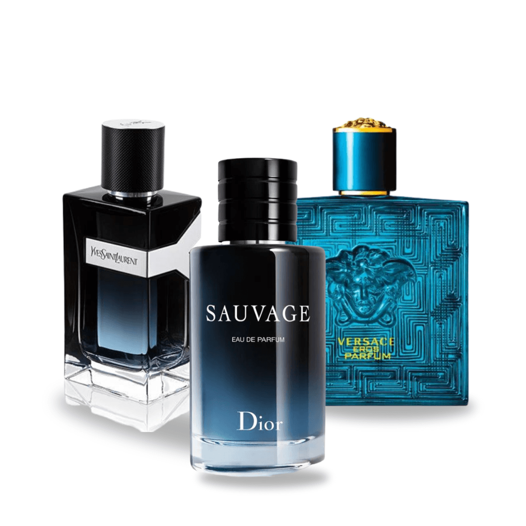 Combo af 3 Dufte - Y af Yves Saint Laurent, Sauvage af Dior og Versace Eros af Versace [100 ml hver]